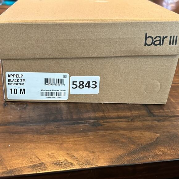 Bar III Appel Square Toe Angular Heels Black Ankle Straps  NEW Size 10 - Picture 10 of 10